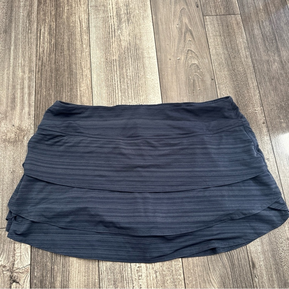 Athleta Blue Striped Mini Skort